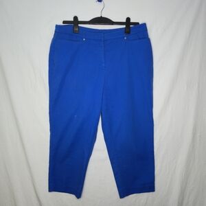 Tan Jay Ladies Crop Pants Capris Bright Blue Size 14